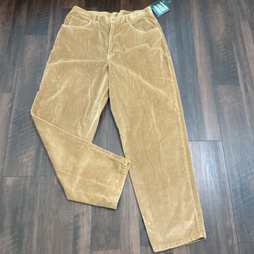 Lauren Ralph Lauren Aristocrats Corduroy Pants Barley Tan High Rise 16 NWT